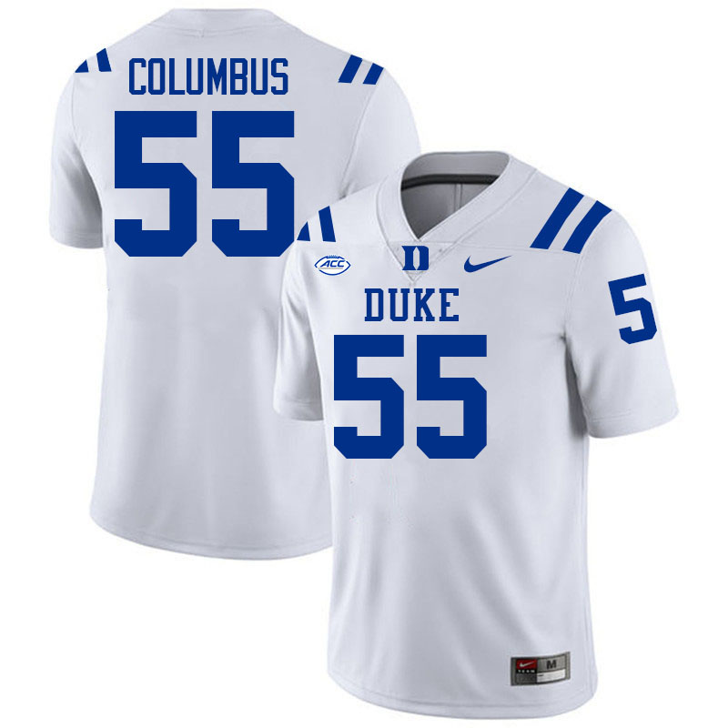 Duke Blue Devils #55 Julius Columbus College Football Jersey Stitched-White